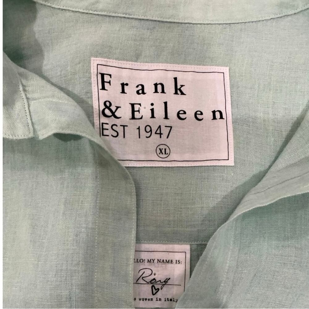 Frank & Eileen Rory Maxi Shirtdress Italian Linen Seafoam Green Size XL - Picture 8 of 11